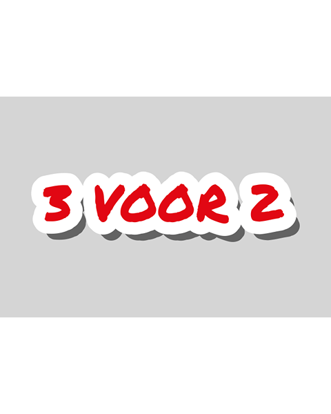 3 voor 2 sticker