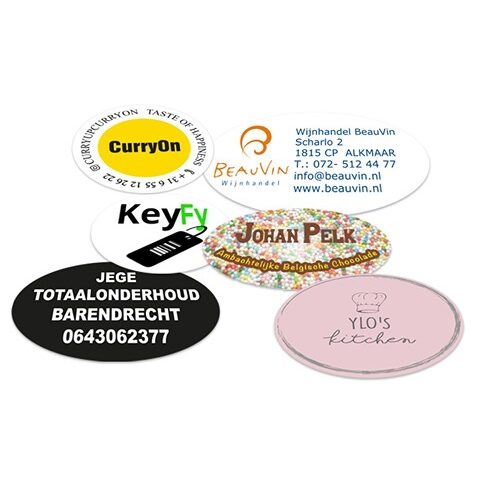 Ovale stickers bestellen