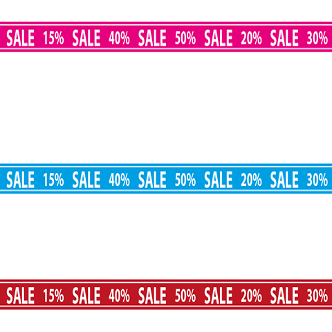 Sale met procenten raamband sticker