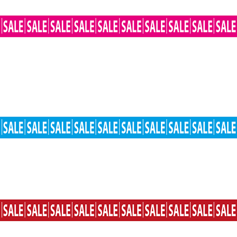 Sale met tussen streep raamband sticker