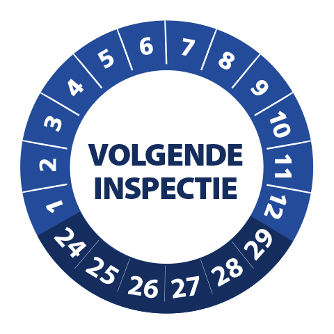 Volgende inspectie stickers 2024 op rol