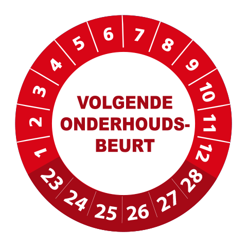 Volgende onderhoudsbeurt 2024 - 3 cm op rol