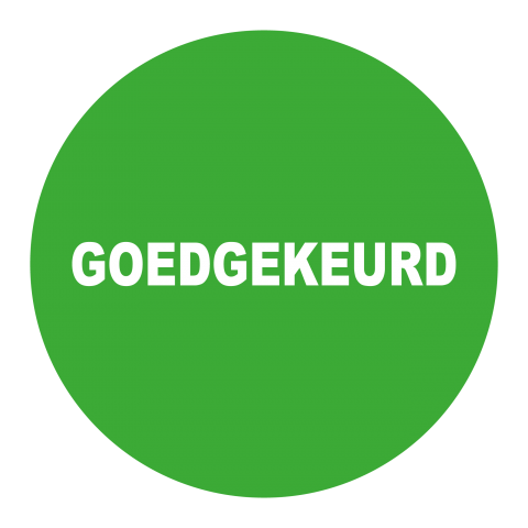 Goedgekeurd sticker - 3 cm op rol