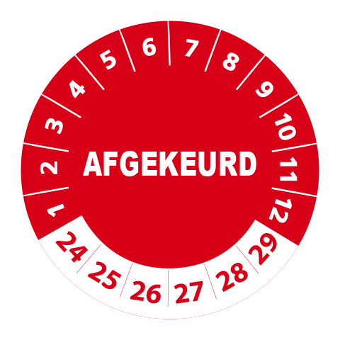 Afgekeurd sticker met datum 2024 - 3 cm op rol
