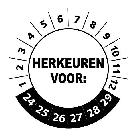 Herkeuren voor sticker 2024 - 3 cm op rol