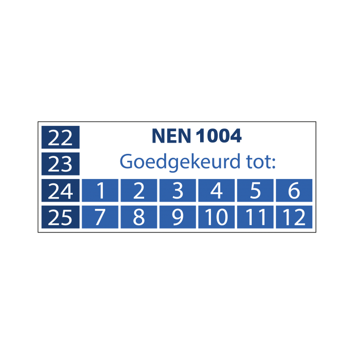 NEN 1004 goedgekeurd tot - rechthoekig 2024 - Afbeelding 2