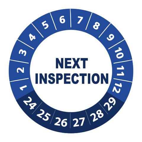 Next inspection sticker 2024 - 3 cm op rol